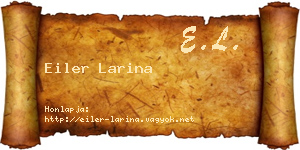 Eiler Larina névjegykártya